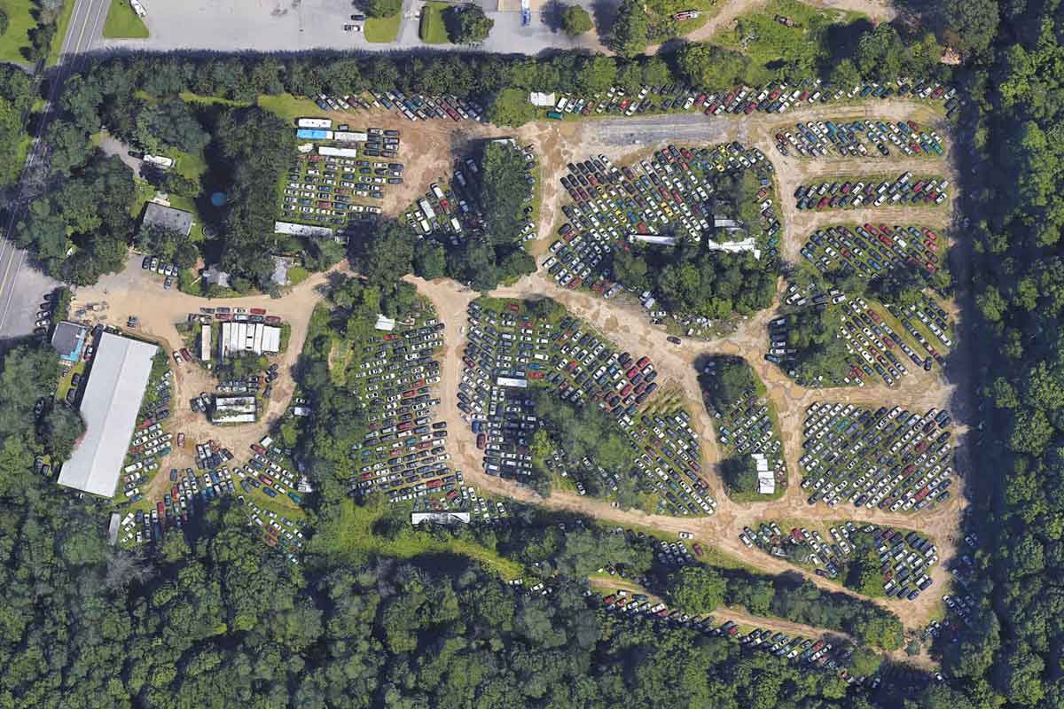 Aerial view of Volce Salvage Yard at 1554 NY-9G, Hyde Park, NY 12538