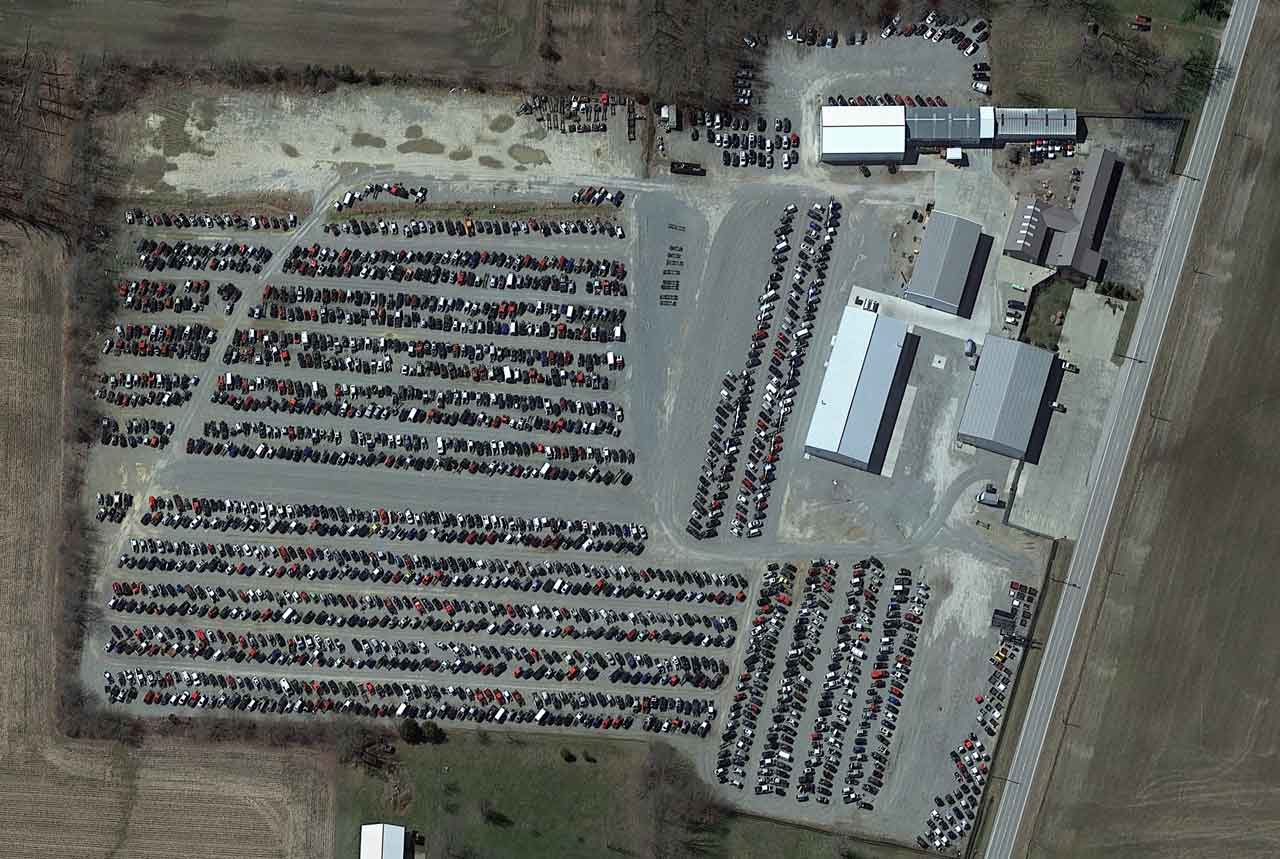 Aerial view of Fenix Parts Cincinnati Formerly Reno's Auto Parts at 5270 US-50, Hillsboro, OH 45133